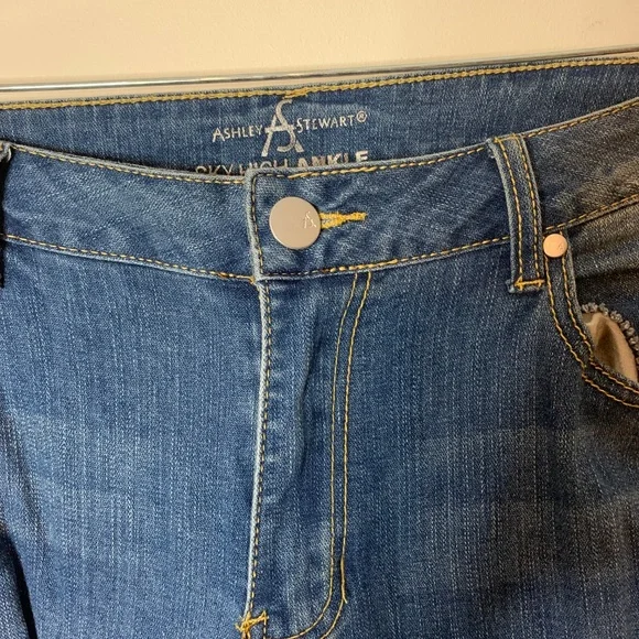 Ashley Stewart Sky High Ankle Blue Denim Jeans, Size 16T - Picture 5 of 8
